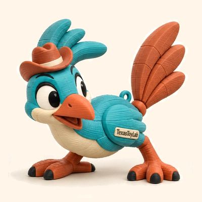 Beep the Roadrunner, 3D-printed toy