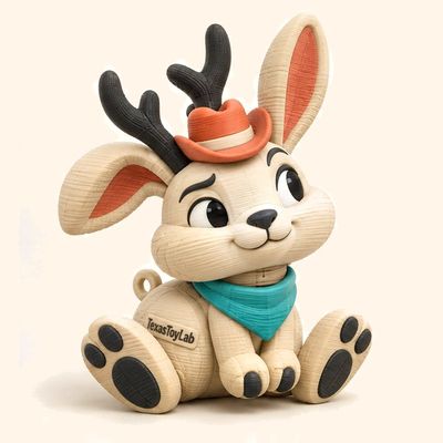 Jack the Jackalope, 3D-printed toy