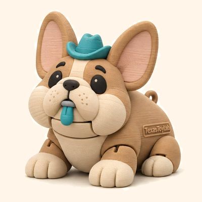 Reggie the Frenchie, 3D-printed toy
