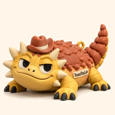 Spike the Horned Lizard, 3D-printed toy