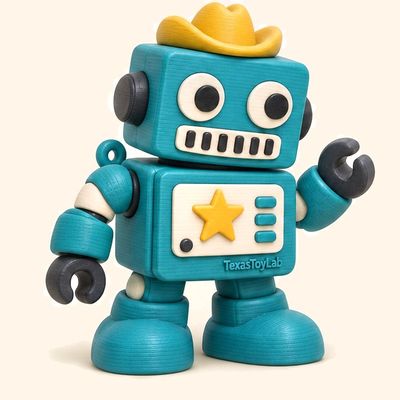 Tex the Lab Robot, 3D-printed toy