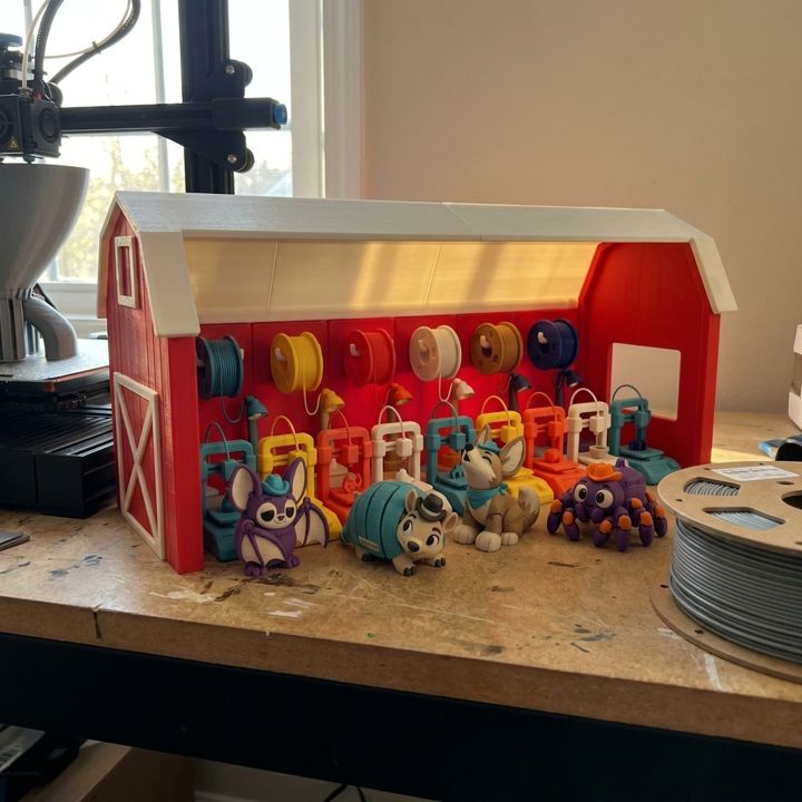 The Printer Ranch playset: on the workbench, next to a printer