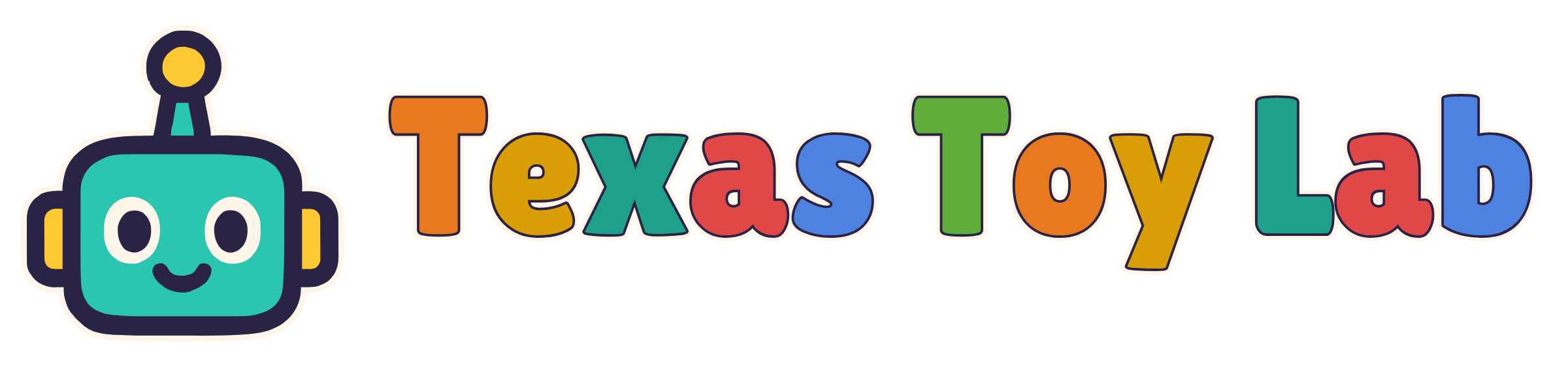 Texas Toy Lab logo, dark background version