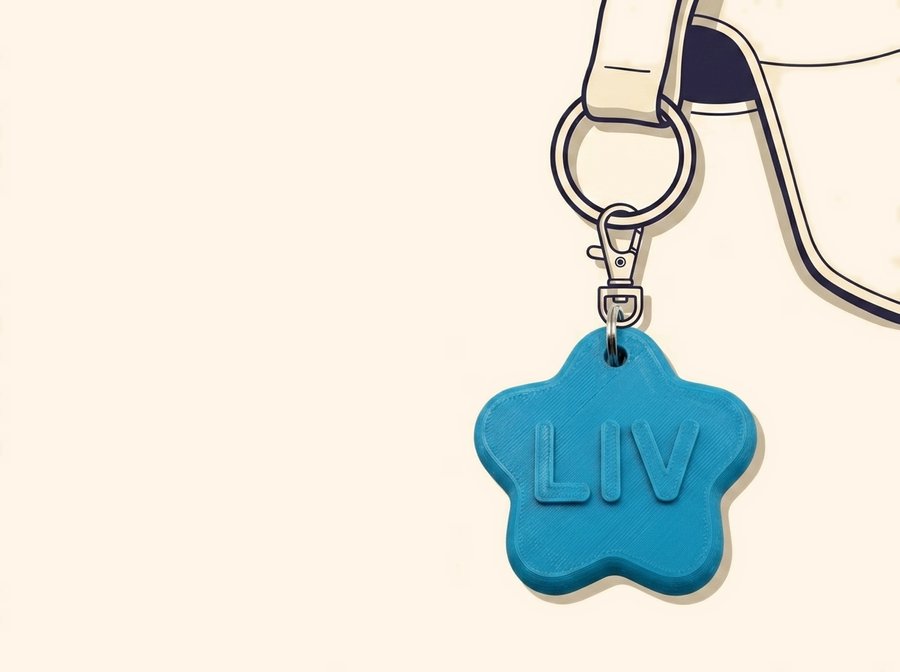 A 3D printed name keychain